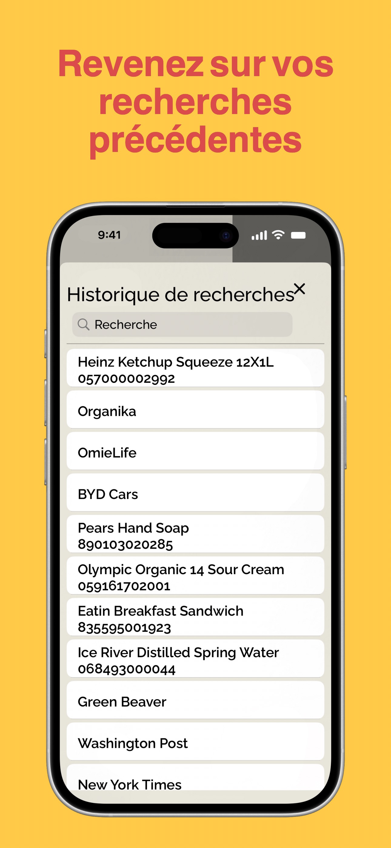 Consultez vos recherches précédentes