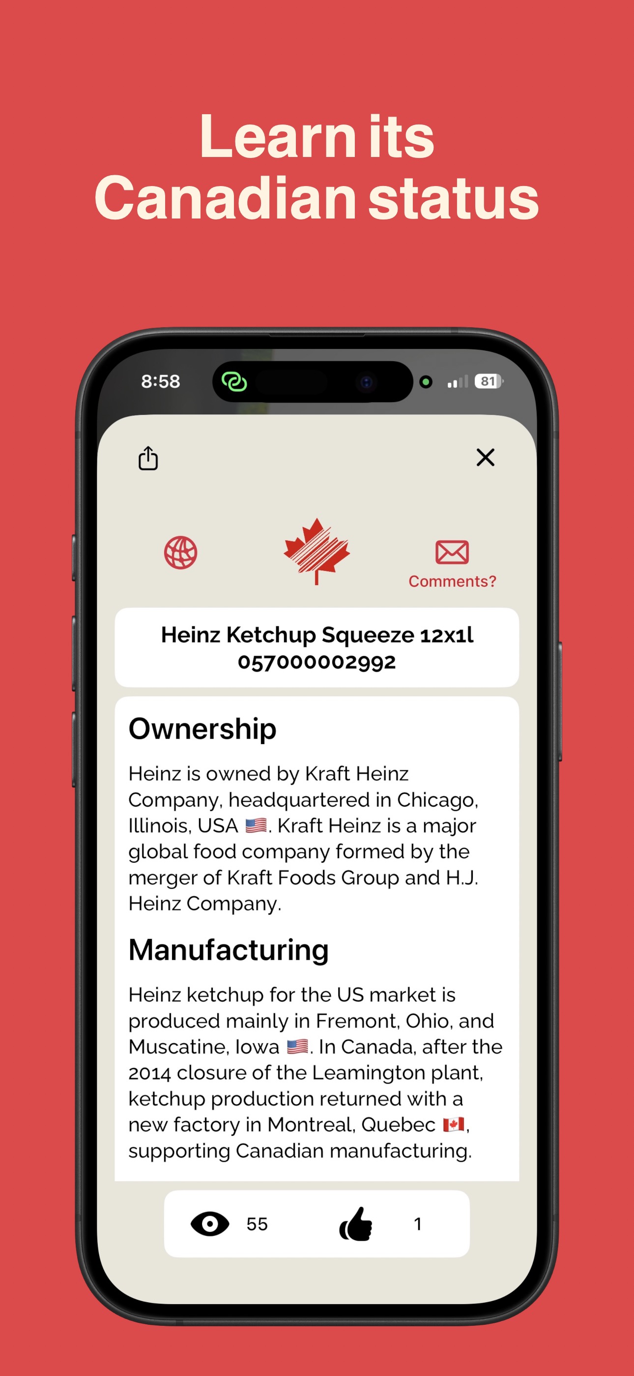 Learn its Canadian status