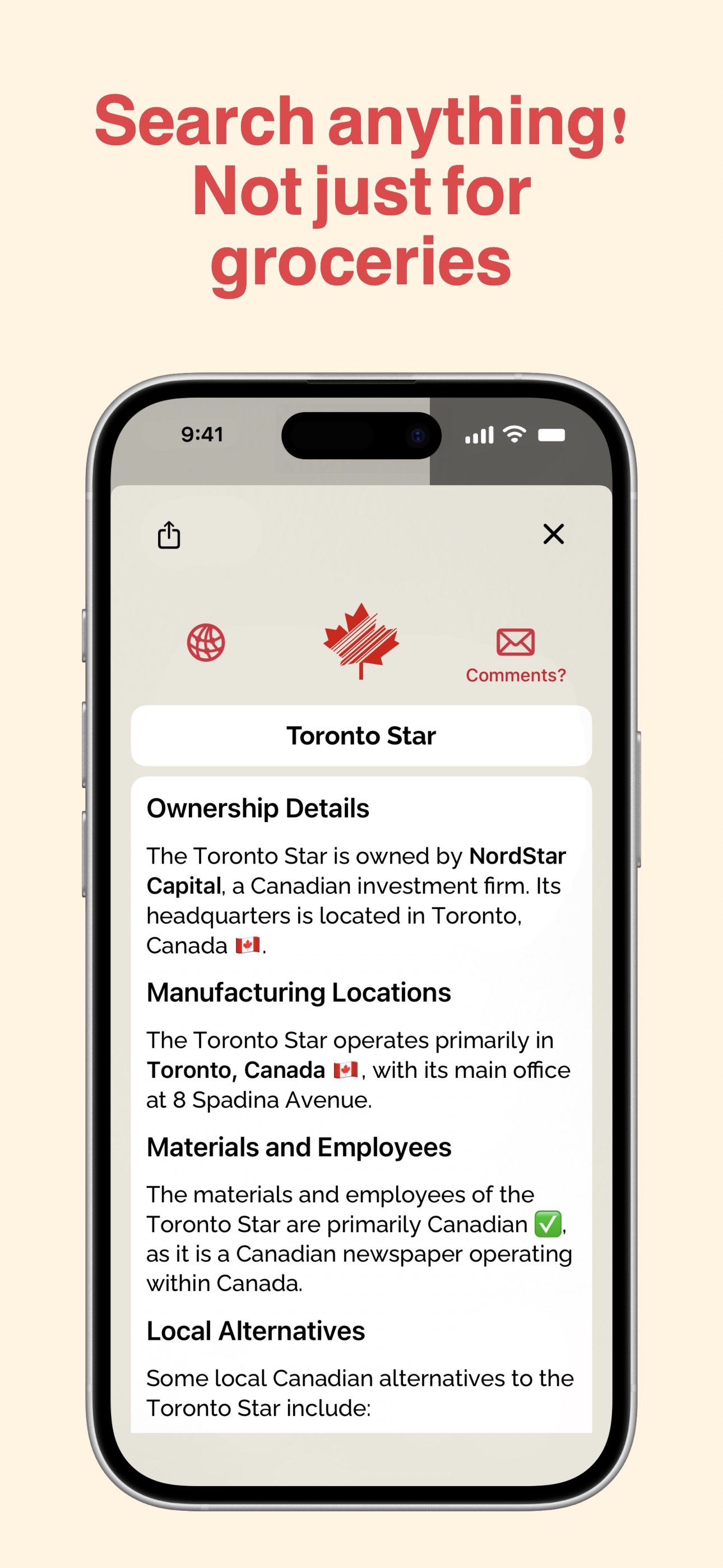 Search anything! Not just for groceries